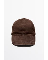 MASSIMO DUTTI - Suede Leather Cap - Lyst