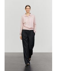 MASSIMO DUTTI - 100% Cashmere Knit Polo Collar Cardigan - Lyst