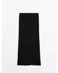 MASSIMO DUTTI - Lange Rok Met Plooi - Lyst