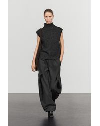 MASSIMO DUTTI - Wool Silk Turtleneck Heathered Knit Top - Lyst