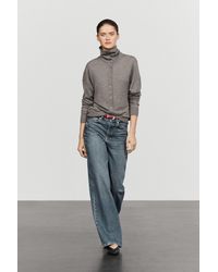 MASSIMO DUTTI - Turtleneck Cardigan With Button Detail - Lyst