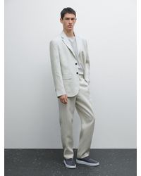 MASSIMO DUTTI - 100% Linen Suit Trousers - Lyst