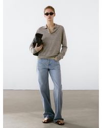 MASSIMO DUTTI - Strickpullover Aus 100 Meliertem Leinen - Lyst