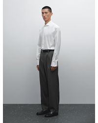 MASSIMO DUTTI - Camisa Sarga Slim Fit 100% Algodón - Lyst