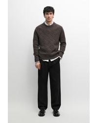MASSIMO DUTTI - 100% Cotton Pants With Double Darts - Lyst