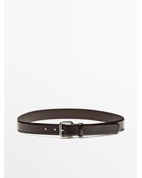 MASSIMO DUTTI - Leather Belt With Square Buckle - Lyst