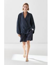 MASSIMO DUTTI - Flowing Gathered Wrap Blouse - Lyst