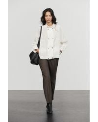 MASSIMO DUTTI - Stand Collar Shirt With Snap Closure - Lyst