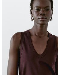 MASSIMO DUTTI - Camiseta Sin Mangas Algodón Mecerizado - Lyst