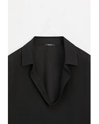 MASSIMO DUTTI - Flowing Cotton Blend V-Neck Shirt - Lyst