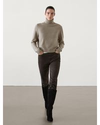 MASSIMO DUTTI - 100% Cashmere Knit High Neck Sweater - Lyst