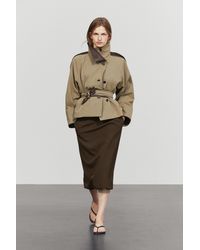 MASSIMO DUTTI - Wool Blend Straight Midi Skirt - Lyst