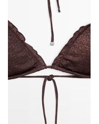MASSIMO DUTTI - Shimmery Ruffled Bikini Top - Lyst