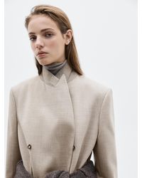MASSIMO DUTTI - Long Double-Breasted Wool Blazer - Lyst