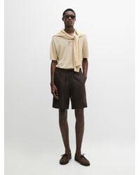 MASSIMO DUTTI - 100% Linen Short Bermuda Shorts - Lyst