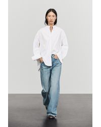 MASSIMO DUTTI - Poplin Shirt With Stand Collar - Lyst