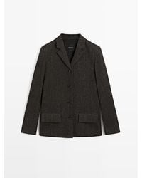 MASSIMO DUTTI - Blazer Van Wolmix Met Visgraatmotief - Lyst