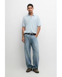 MASSIMO DUTTI - 100% Cotton Knit Polo Shirt - Lyst