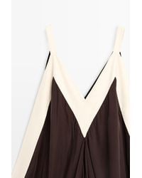 MASSIMO DUTTI - Vestido Midi Fluido Detalle Vivos Contraste - Lyst