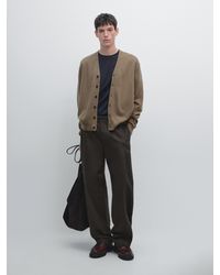 MASSIMO DUTTI - Cardigan À Col En V En Laine Mélangée - Lyst