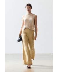 MASSIMO DUTTI - 100% Linen Mid-Waist Flare Pants - Lyst