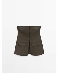 MASSIMO DUTTI - Strapless Top With Buttons - Lyst