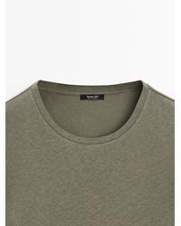 MASSIMO DUTTI - Camiseta Manga Corta Mezcla Lino - Lyst