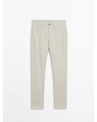 MASSIMO DUTTI - Slim-Fit Tricotine Chino Trousers - Lyst