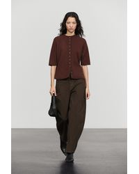 MASSIMO DUTTI - 100% Wool Funnel Neck Knit Cardigan - Lyst