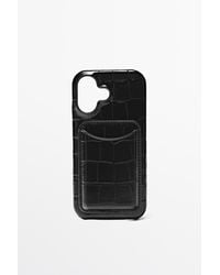 MASSIMO DUTTI - Textured Nappa Leather Iphone 17 Case - Lyst