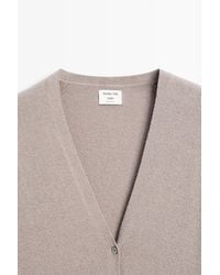 MASSIMO DUTTI - Studio Cotton Blend V-Neck Knit Cardigan - Lyst