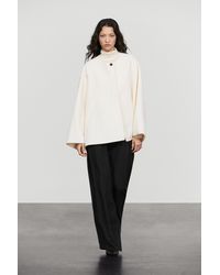 MASSIMO DUTTI - Wool Blend Voluminous Cape Coat - Lyst
