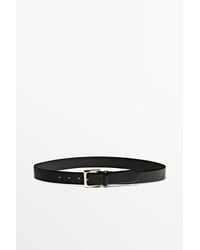 MASSIMO DUTTI - Nappa Leather Belt With Square Buckle - Lyst