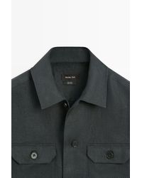 MASSIMO DUTTI - Total Look Linen Overshirt With Pockets - Lyst