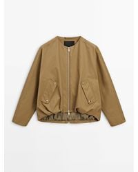 MASSIMO DUTTI - Voluminous Jacket With Snap Buttons - Lyst