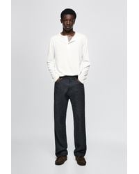 MASSIMO DUTTI - Straight-Leg Linen Denim-Effect Pants - Lyst