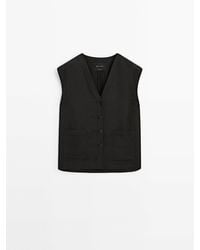 MASSIMO DUTTI - Co Ord Waistcoat With Pockets - Lyst
