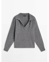 MASSIMO DUTTI - Purl-Knit Polo Sweater - Lyst