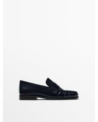 MASSIMO DUTTI - Gathered Penny Strap Loafers - Lyst