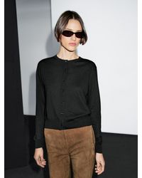 MASSIMO DUTTI - Cárdigan Punto Cuello Redondo Con Lana - Lyst