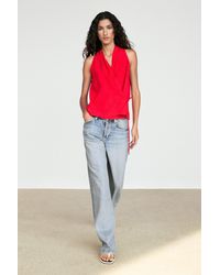 MASSIMO DUTTI - Linen Halter Top With Tie Detail - Lyst