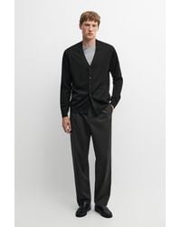 MASSIMO DUTTI - Merino Wool Button-Up Cardigan - Lyst