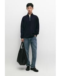 MASSIMO DUTTI - Mock Neck Knit Sweater With Zip - Lyst