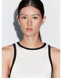 MASSIMO DUTTI - Top Halter Con Dettaglio A Contrasto 100% Cotone - Lyst