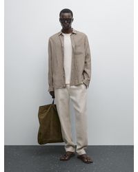 MASSIMO DUTTI - 100% Linen Jogger Fit Trousers - Lyst