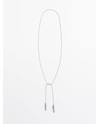 MASSIMO DUTTI - Long Teardrop Necklace With Twist Detail - Lyst