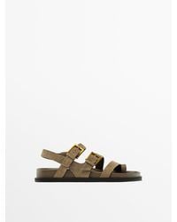 MASSIMO DUTTI - Flat Sandals With Buckles - Lyst