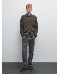 MASSIMO DUTTI - 100% Cotton Zip Cardigan - Lyst