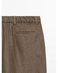 MASSIMO DUTTI - Total Look Linen Pants With Herringbone Detail - Lyst
