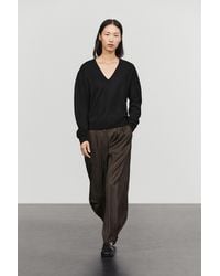 MASSIMO DUTTI - Wool Blend Knit V-Neck Sweater - Lyst